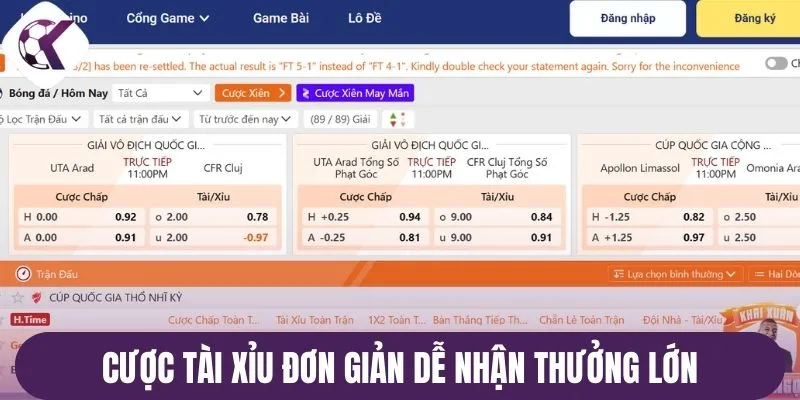 Cược tài xỉu đơn giản dễ nhận thưởng lớn
