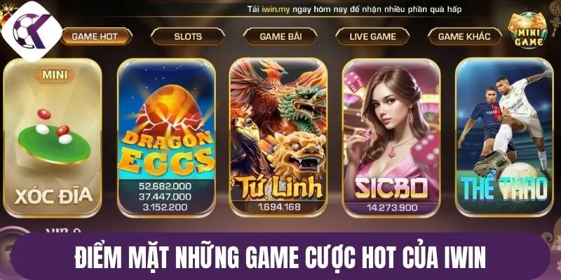Điểm mặt những game cược hot của iwin