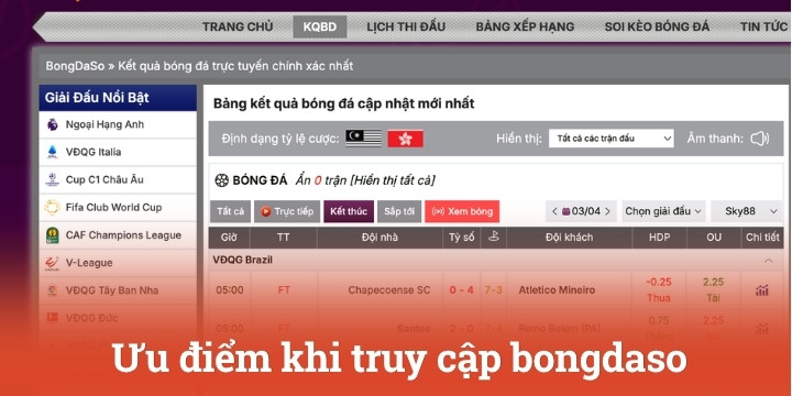 Ưu điểm khi tham gia website Bongdaso và cập nhật thông tin